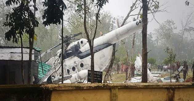Air Force helicopter crashed in Srimangal