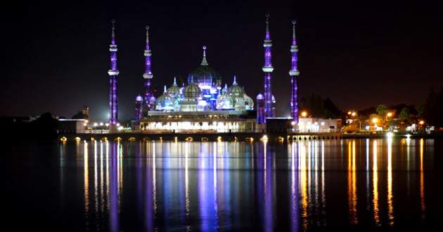 beautiful night view of mosque