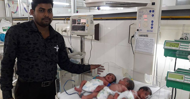 birth of 3 children together in savar