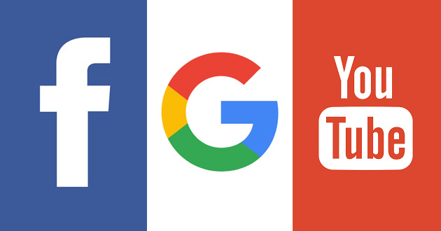 facebook google and youtube logo