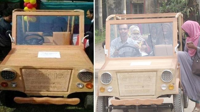 wooden jeep