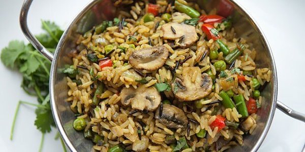 Mushroom pepper rice