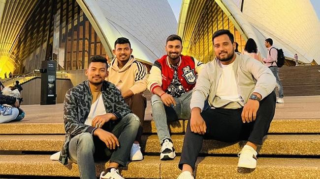 4 cricketers in sydney opera house