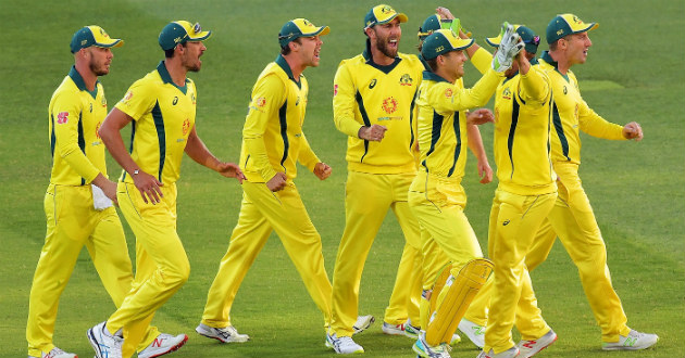 australia team celebrate after wicket