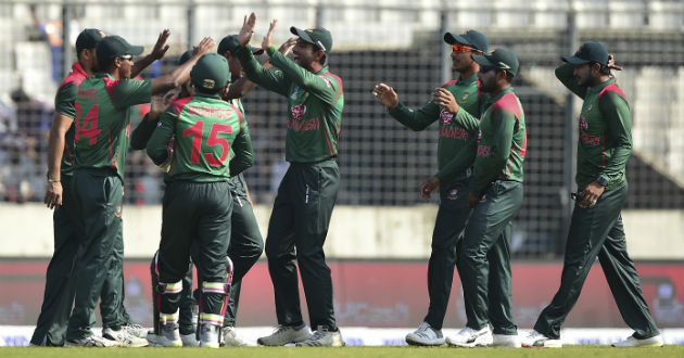 bangladesh celebrate an early wicket