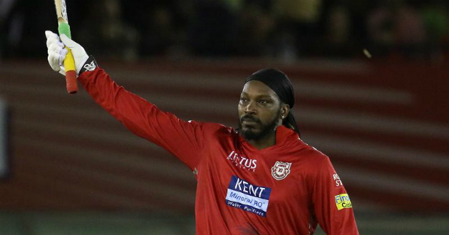 chris gayle after heating first ton of ipl 2018