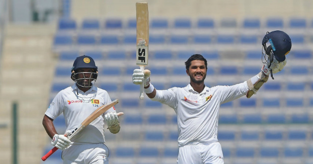 dinesh chandimal hits a ton against pakistan in uae