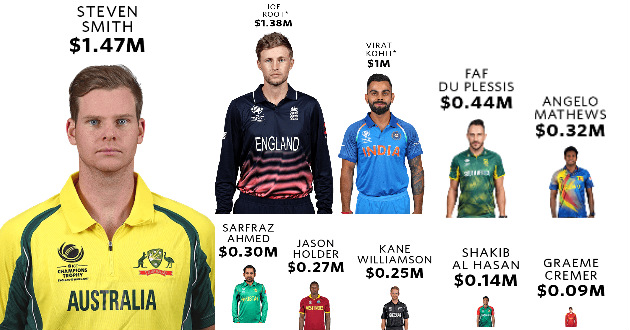 how much a cricketer earns