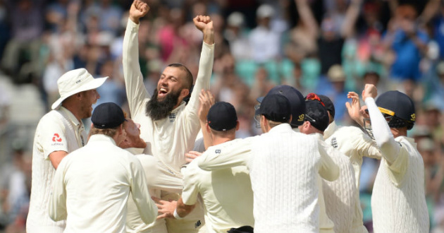 moeen celebrating after taking the hat trick