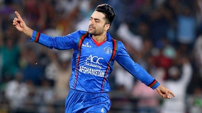 rashid khan celebrates a wicket
