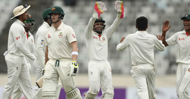 smith dismissed on 2nd day of mirpur test by miraz