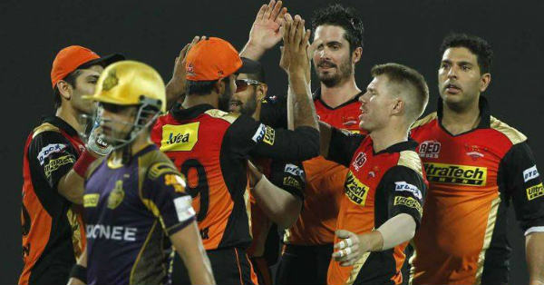 srh beats kkr and went to qualifier