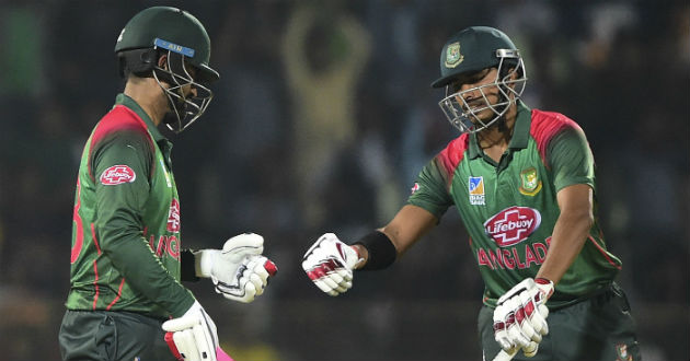 tamim soumya fist bump each other over wi