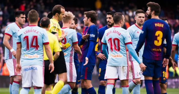 a moment of celta vigo barcelona match