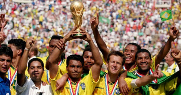 brazil celebrate their trophy in usa