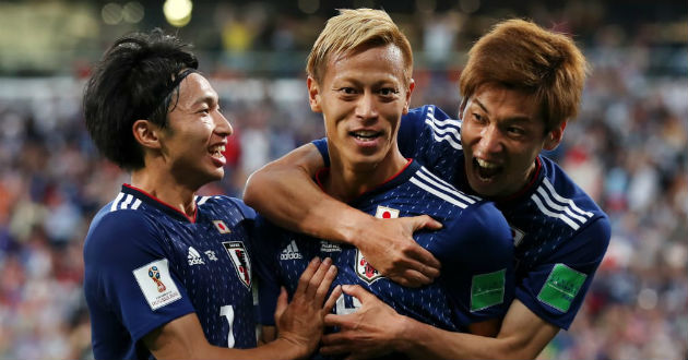 japan celebrating their second goal against senegal