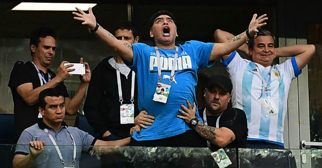 maradona celebrates a goal