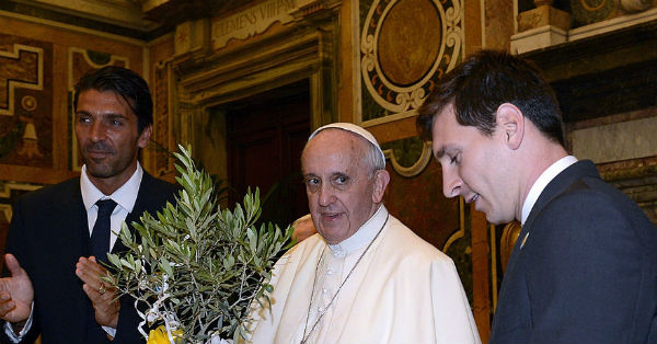 messi is the best ever footballer says pope