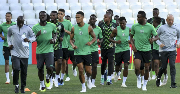 nigerian players attend a training session