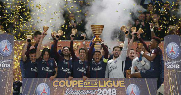 psg celebrate french league cup glory