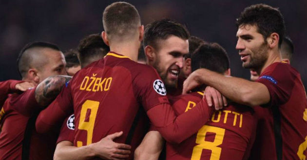 roma celebrates after dzeko scoring