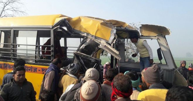 School bus crash india 2018