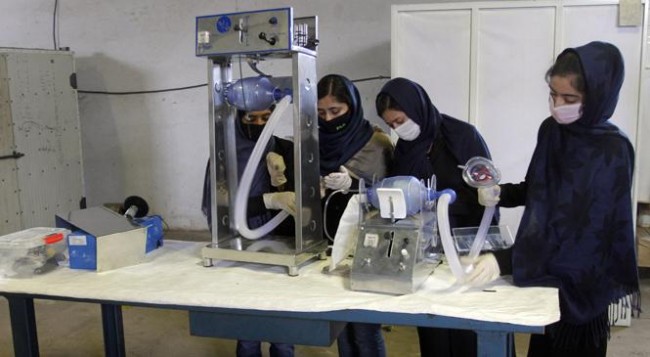 afgan teenage girls building ventilators