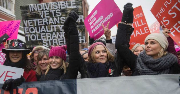 chelsea handler and charlize theron in anti trump movement