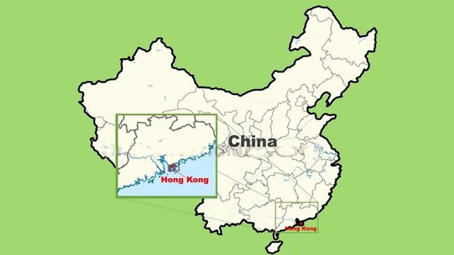 china and hong kong map