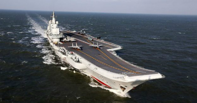 china launches their own aircraft carrier ship