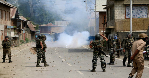 clash in kashmir two died and internet service off