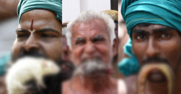 farmers strike against drought of tamil nadu
