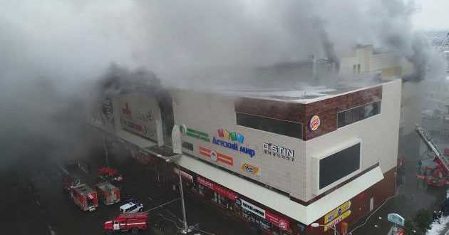 fire in russian shopping mall