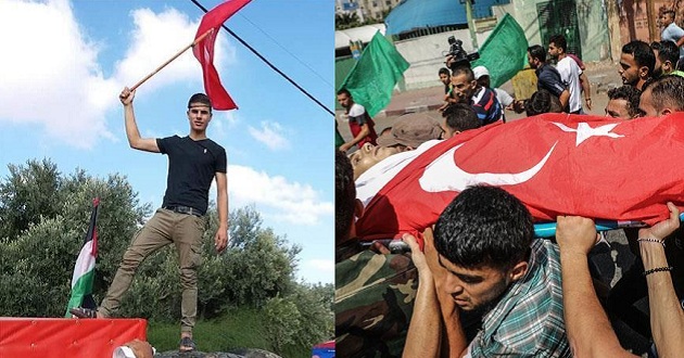palestinian martyr turkish flag