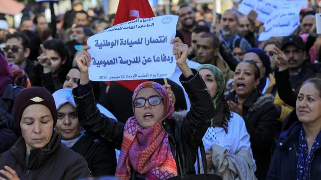 tunisia teacher protest