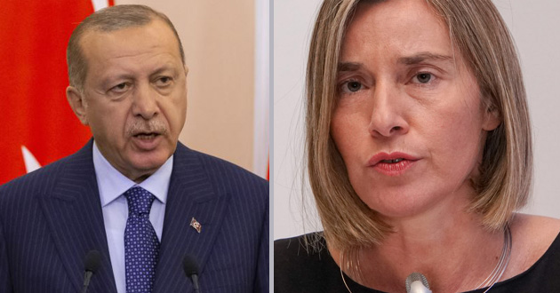 turkys president erdoyan eu officer frederica mogherini