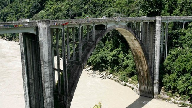 a bridge on river teesta