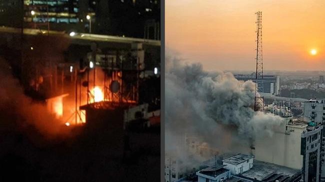 a terrible fire broke out at khawaja tower in mahakhali of the capital