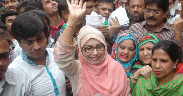 afroza abbas at election rally