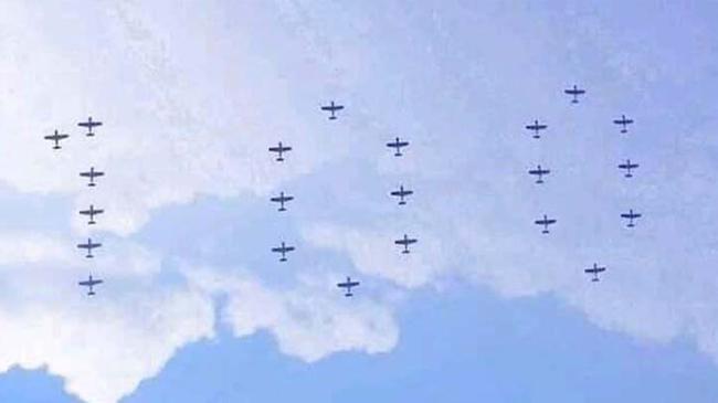 air force draw 100 in sky