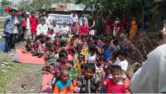 baishakhi chat with children on the way to comilla
