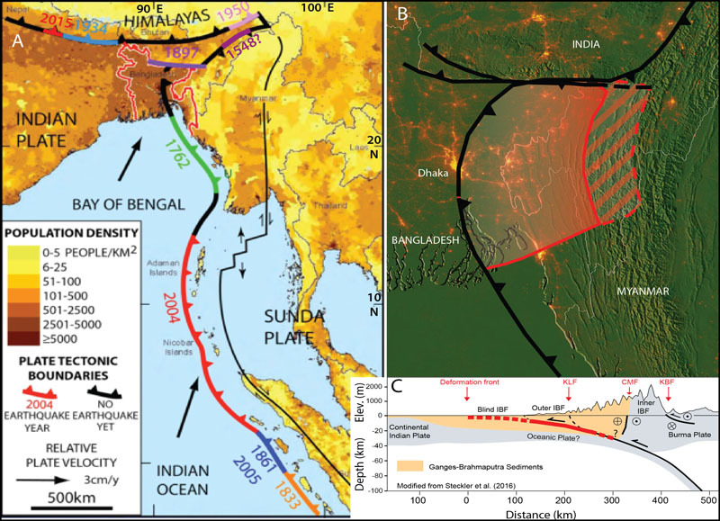 bangladesh india myanmar in earthquake risk