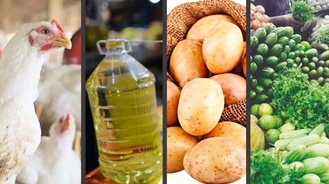 bazar potato oil vegetables broiler chicken