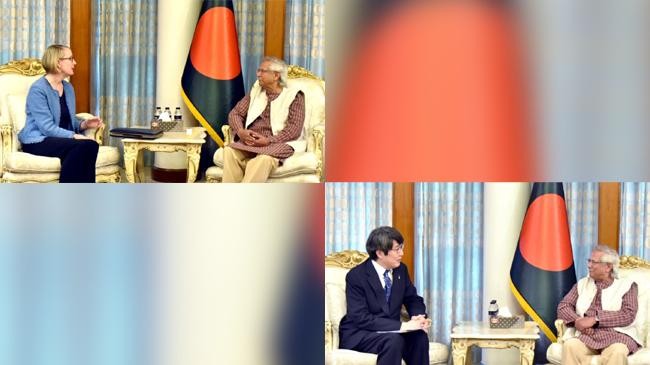 british and japanese ambassadors with yunus