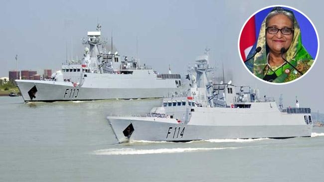 british warships shekh hasina
