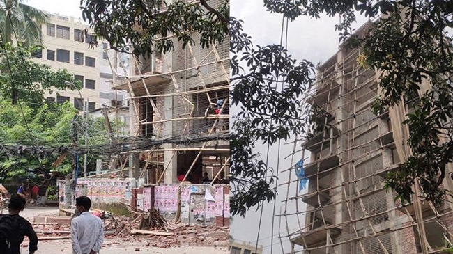 building collapse in dhanmondi