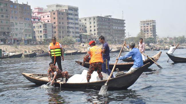 buriganga river boat fire service
