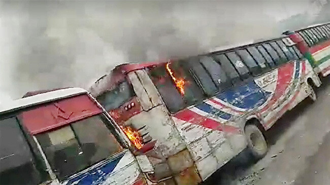 bus fire dhaka