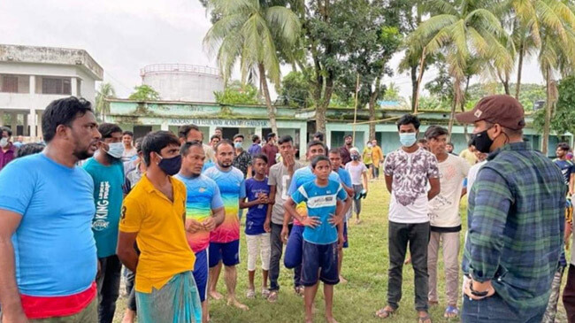 chandpur 44 arrested playing football inner