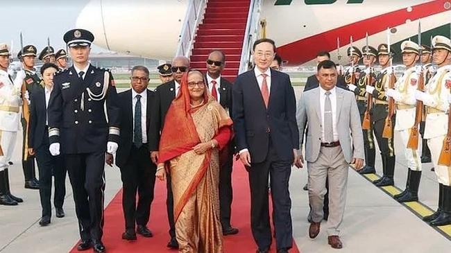 china rolled out red carpet to welcome prime minister sheikh hasina